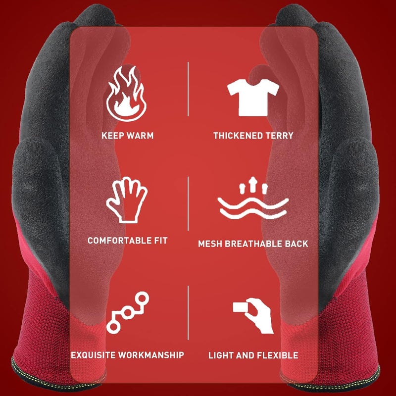 LOCCEF 2 Pairs Winter Work Gloves for Men and Women, Freezer Gloves for Work Below Zero, Thermal Insulated, Super Grip - Image 3